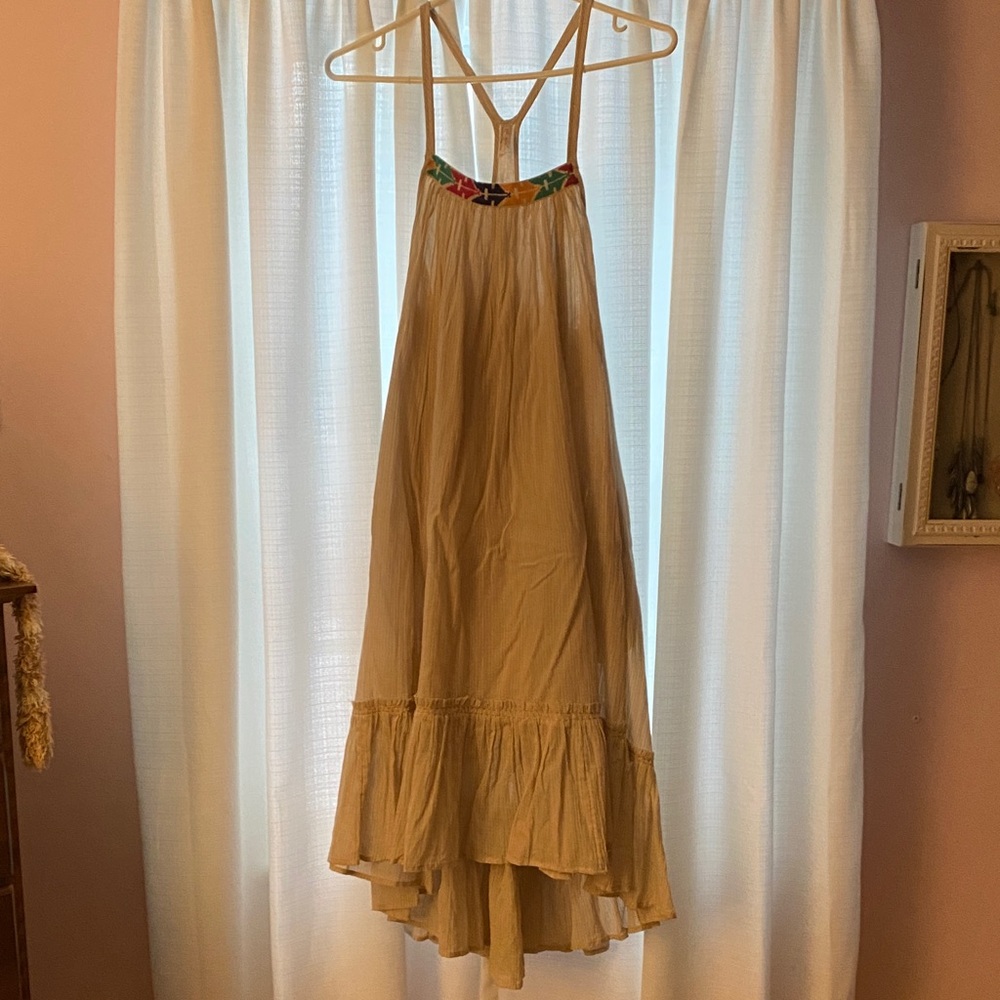 Free People Tan flowy dress